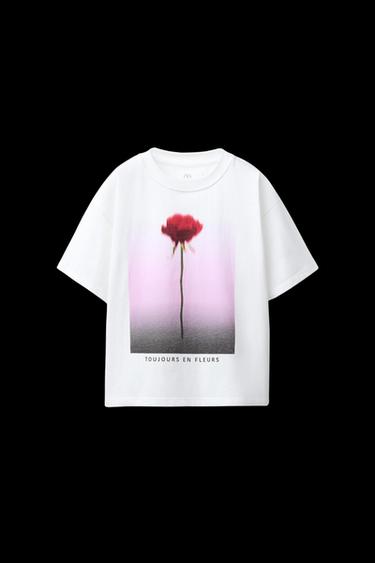 FLORAL PHOTOGRAPHIC T-SHIRT - White by Zara
