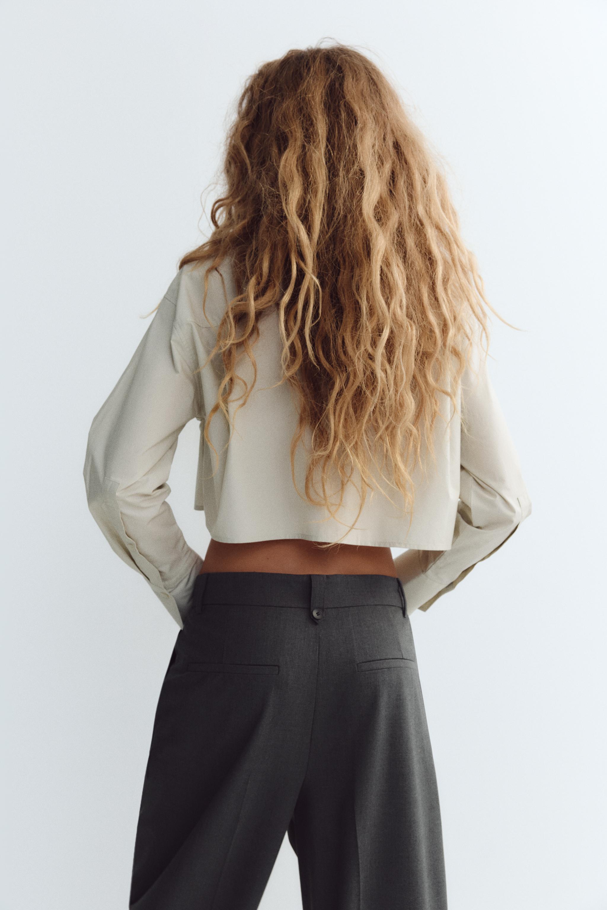 CROP POPLIN SHIRT - Dark brown | ZARA United States