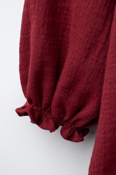 ROBE LISERÉ BRILLANT - Rouge de Zara - Image 2