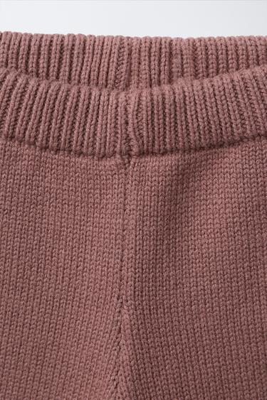EMBROIDERED STRAIGHT FIT KNIT TROUSERS - Pink / Mauve by Zara - Image 2