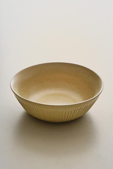 SCORED STONEWARE BOWL - Dark beige by Zara - Image 4