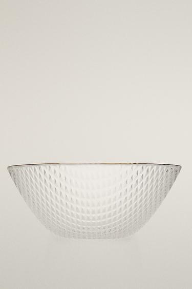 Zaras GLASSKÅL MED RELIEF OCH KANT - Guldfärgad
