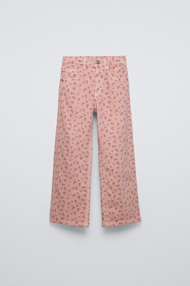 FLORAL PRINT WIDE-LEG TROUSERS - Printed by Zara