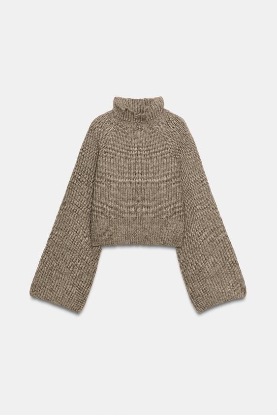 JERSEY PUNTO CUELLO PERKINS - tostado de Zara - Imagen 0