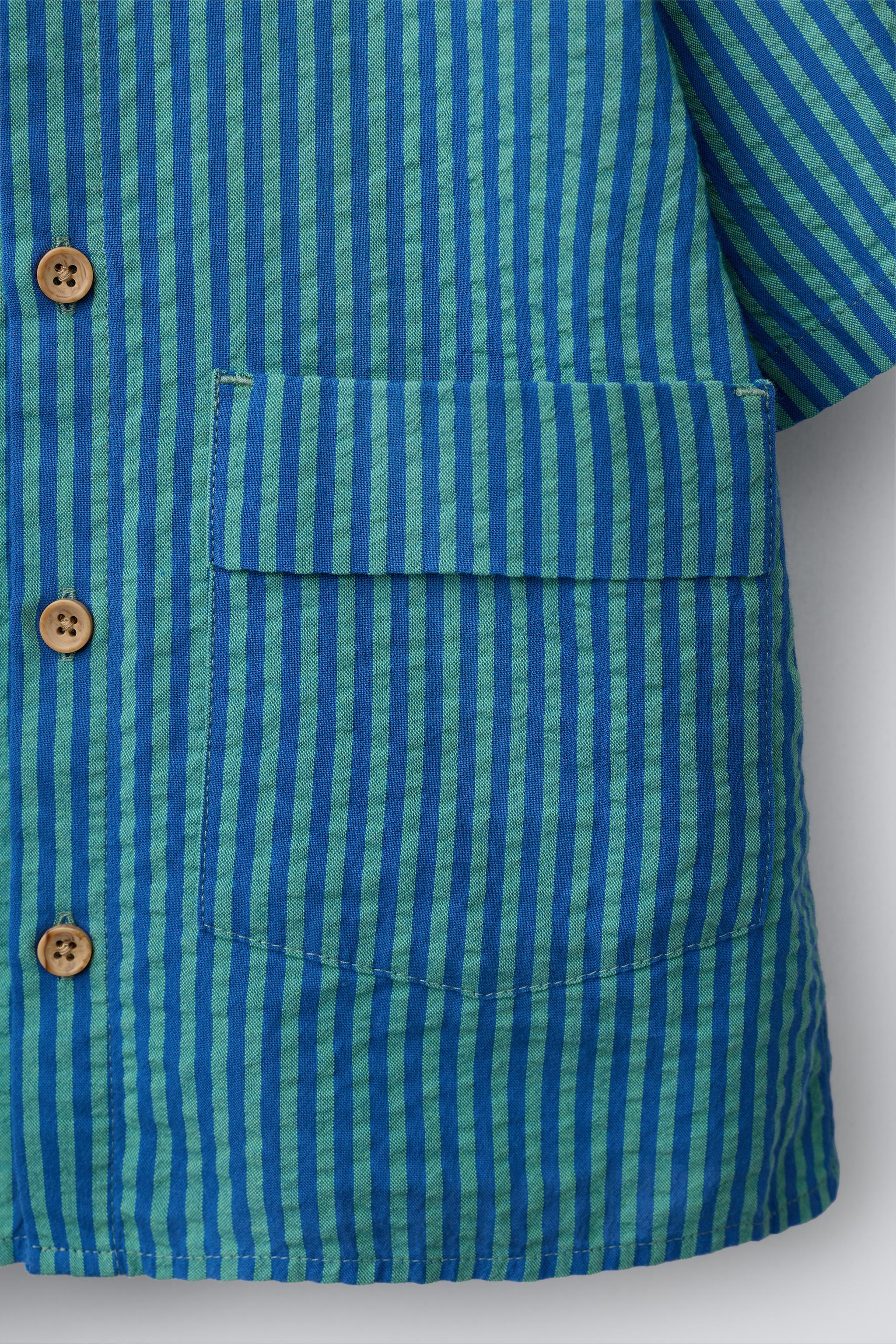 Zara SEERSUCKER STRIPED SHIRT — фото 4