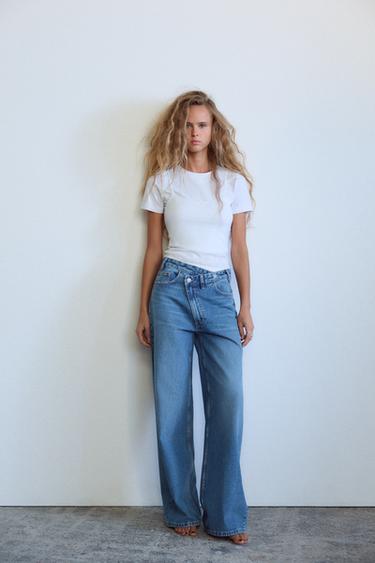 HIGH-WAIST WIDE-LEG TRF JEANS - Blue by Zara - Image 0