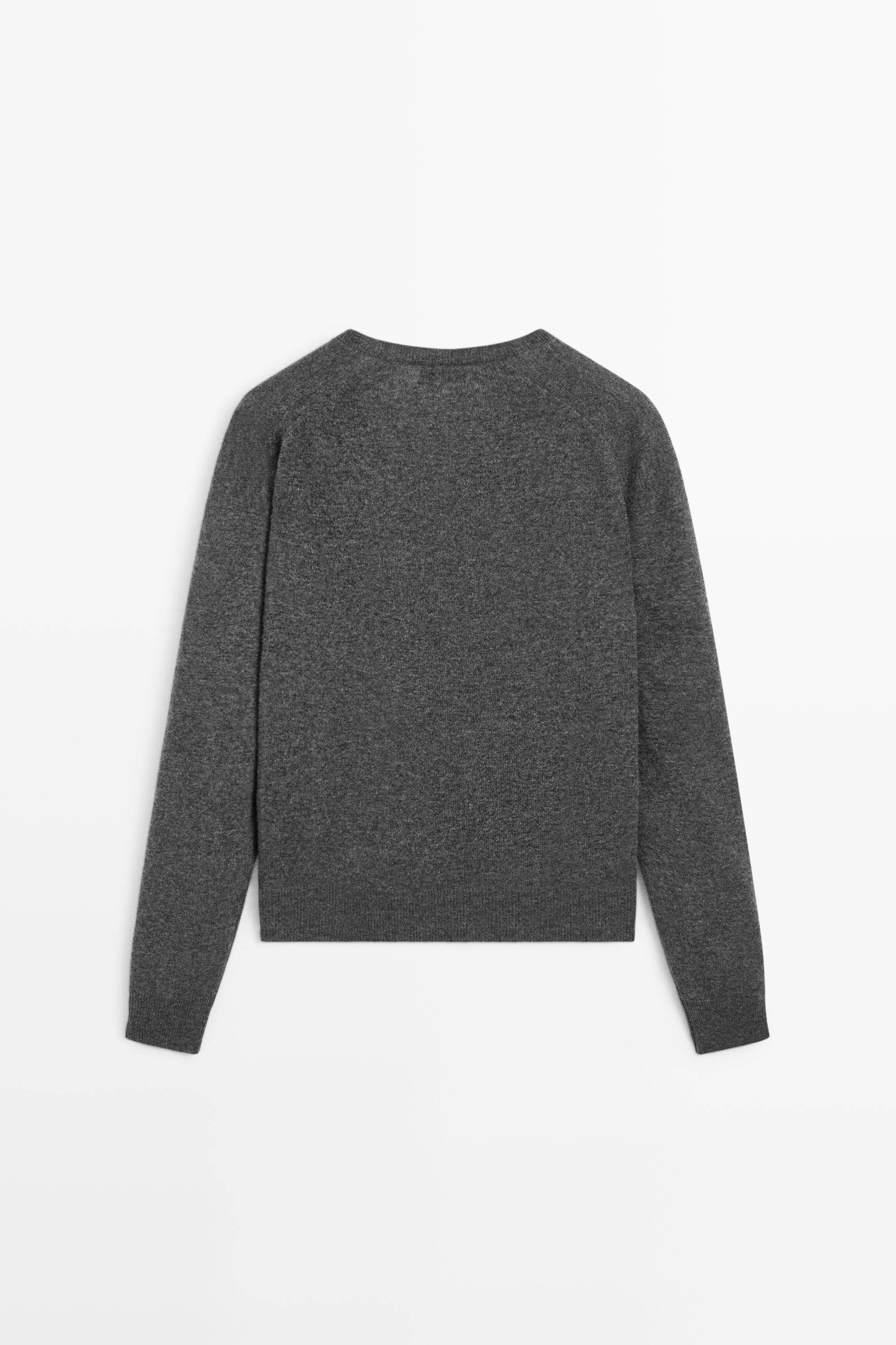 Pull en maille mélangée de laine à col V