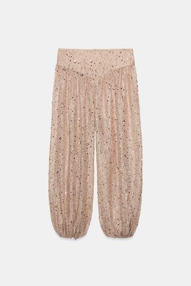 PANTALON BOUFFANT À PAILLETTES - Bronze de Zara - Image 5