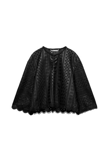 OPENWORK EMBROIDERED TOP