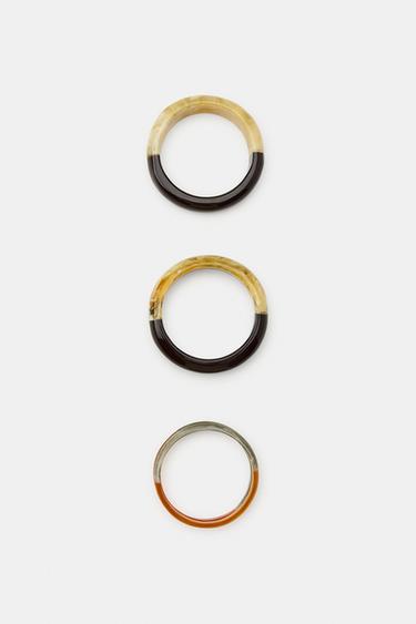 PACK OF 4 COMBINED RESIN BRACELETS - Ecru by Zara