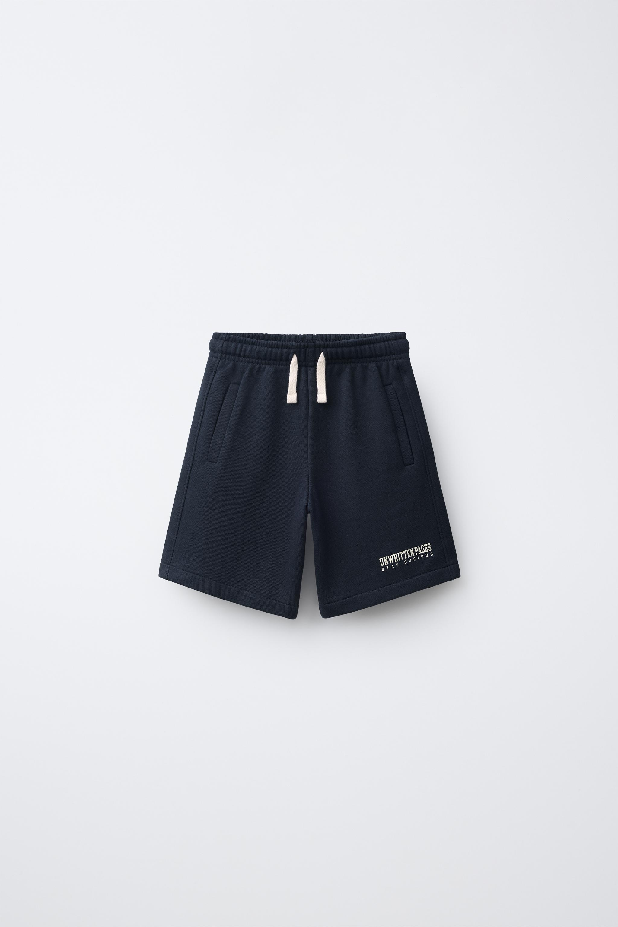 TEXT-PRINT JOGGER BERMUDA SHORTS