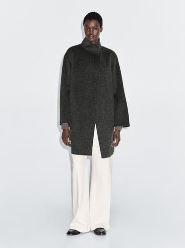 Zara Wool blend cape coat with high neck - Beige - Image 0
