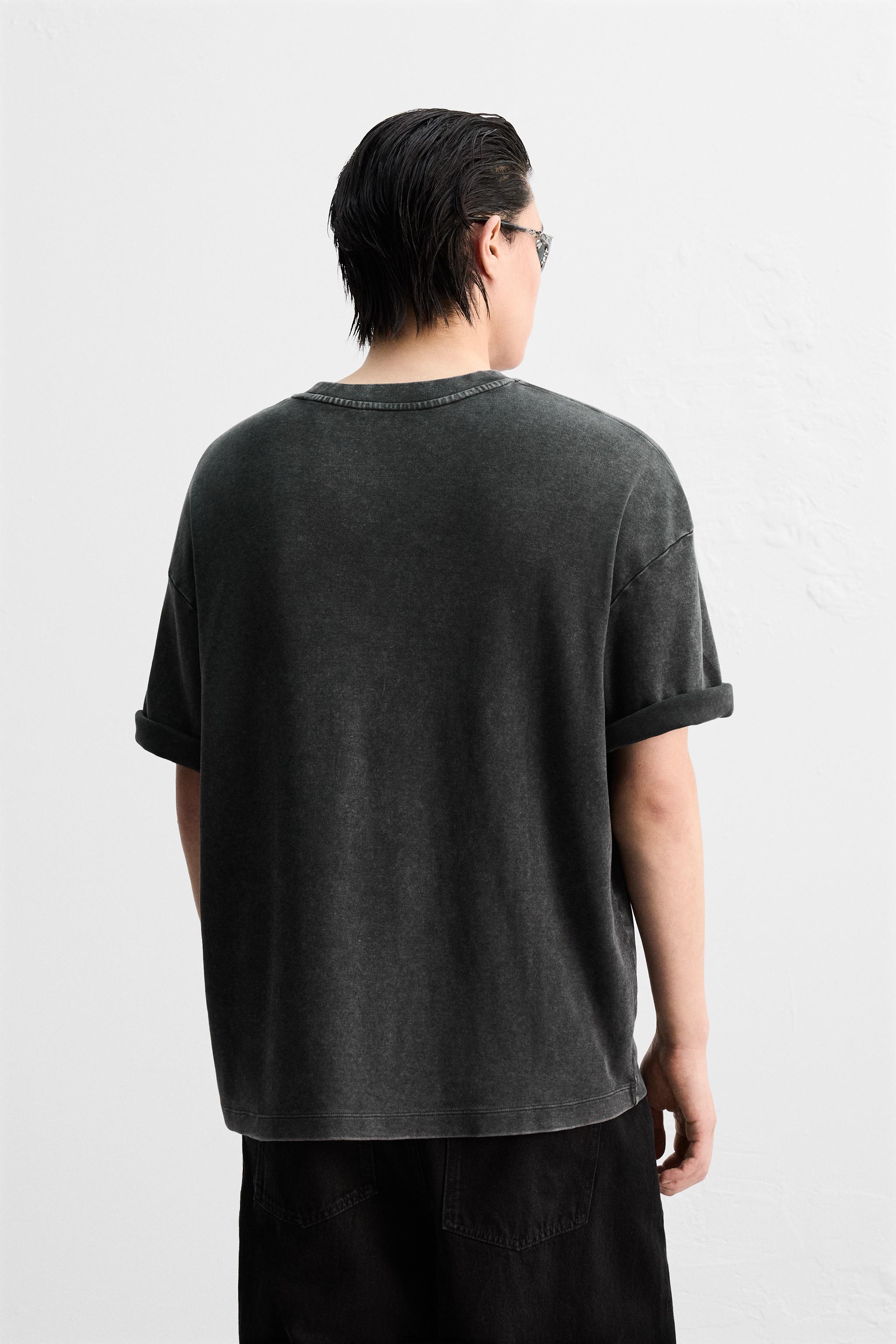 ユーズド加工テクニカルTシャツ - グレイッシュ | ZARA Japan / 日本