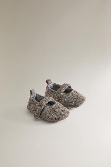 WOOL-EFFECT BALLERINAS - Grey by Zara - Image 1
