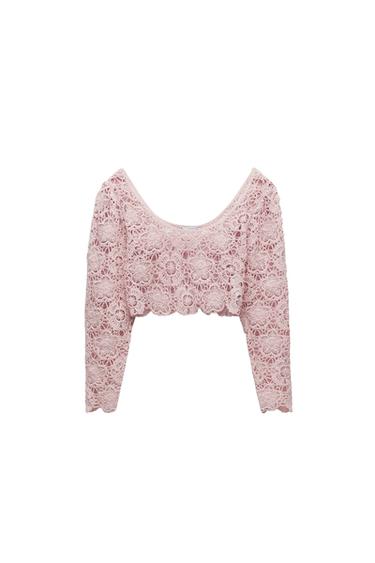 CROCHETED KNIT TOP