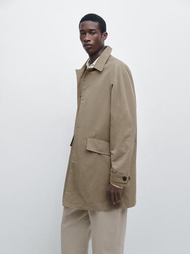 Zara Lightweight cotton blend trench coat - Beige