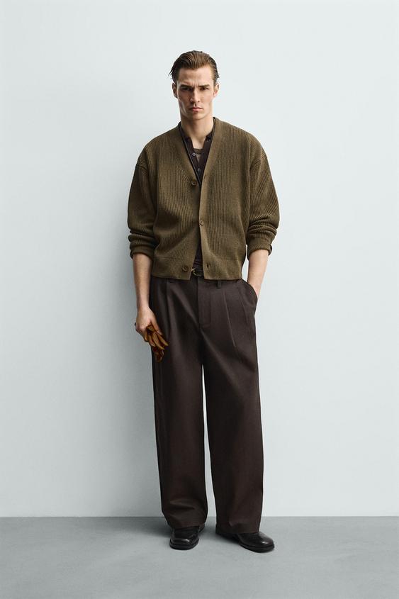 TEXTURED RELAXED FIT CARDIGAN