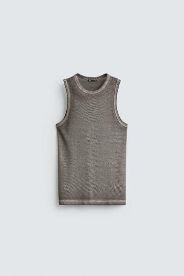 DÉBARDEUR STRUCTURÉ AJOURÉ - Gris de Zara