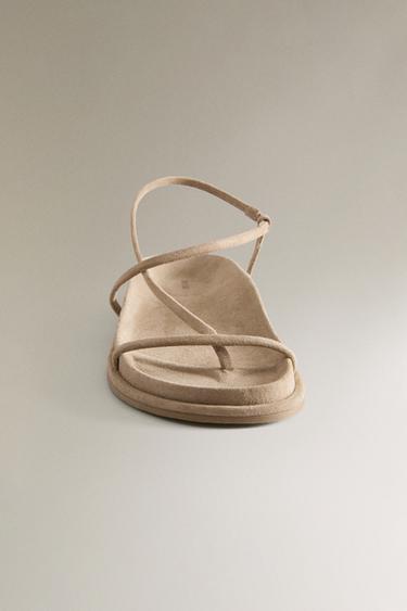 SANDALES CUIR BRIDES - Marron sable de Zara - Image 5