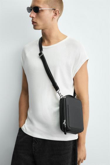 TEXTURED VERTICAL CROSSBODY BAG - Black by Zara - Image 1