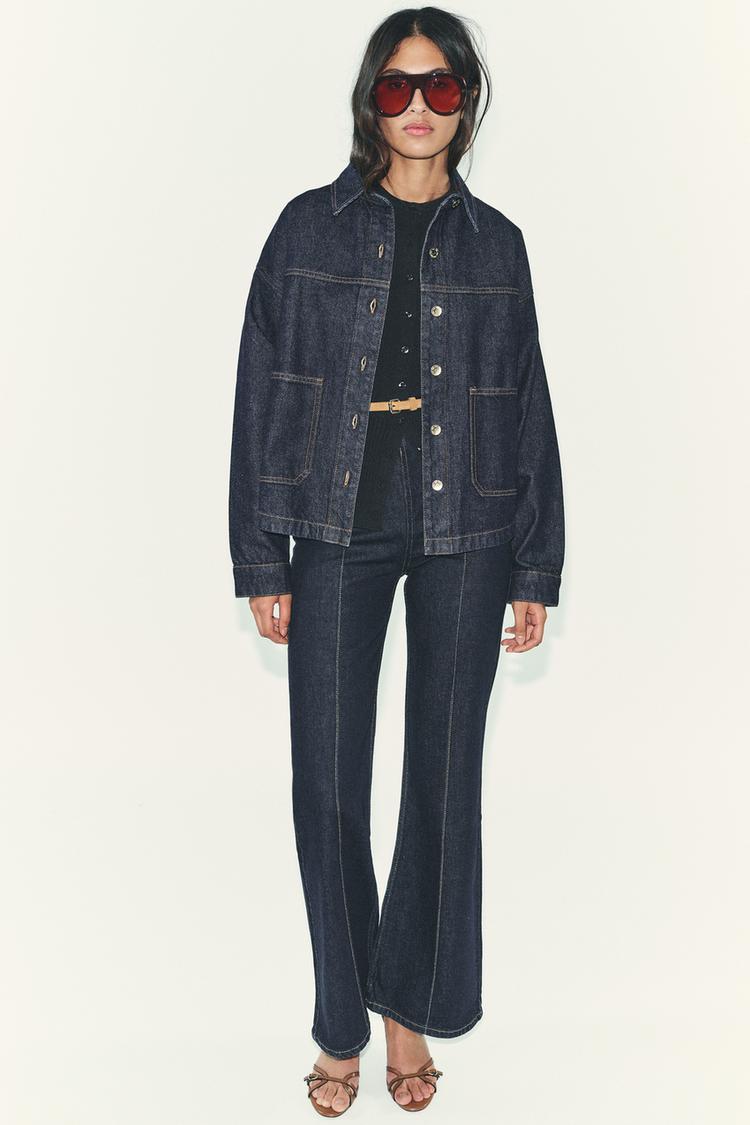 Z1975 HIGH RISE FLARE JEANS Blue ZARA United States