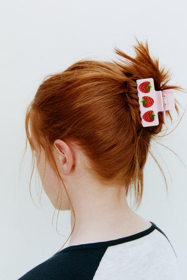 PACK OF TWO STRAWBERRY AND CHERRY HAIR CLIPS - Pink by Zara - Image 5