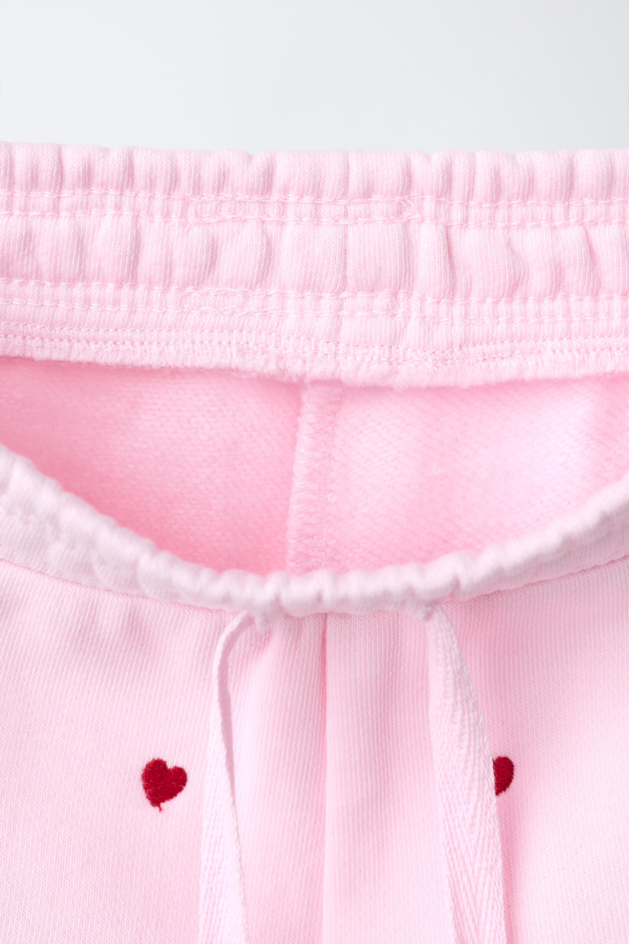 Детские брюки Zara EMBROIDERED HEART BARREL PLUSH PANTS — фото 4