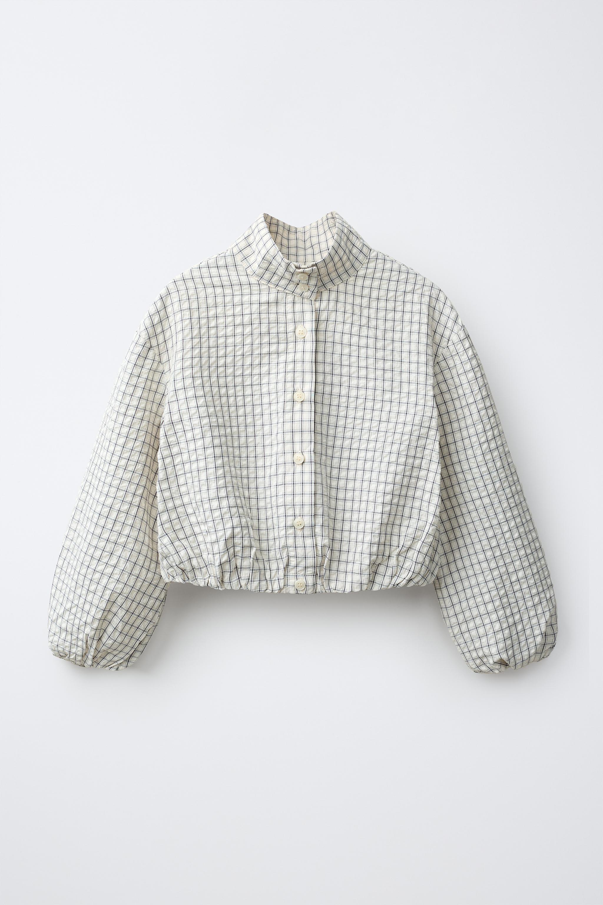 Детские рубашки Zara PLAID BALLOON SHIRT