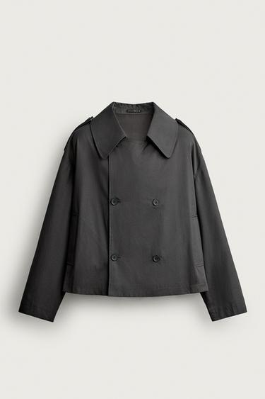 SHORT TECHNICAL TRENCH COAT - Anthracite grey by Zara