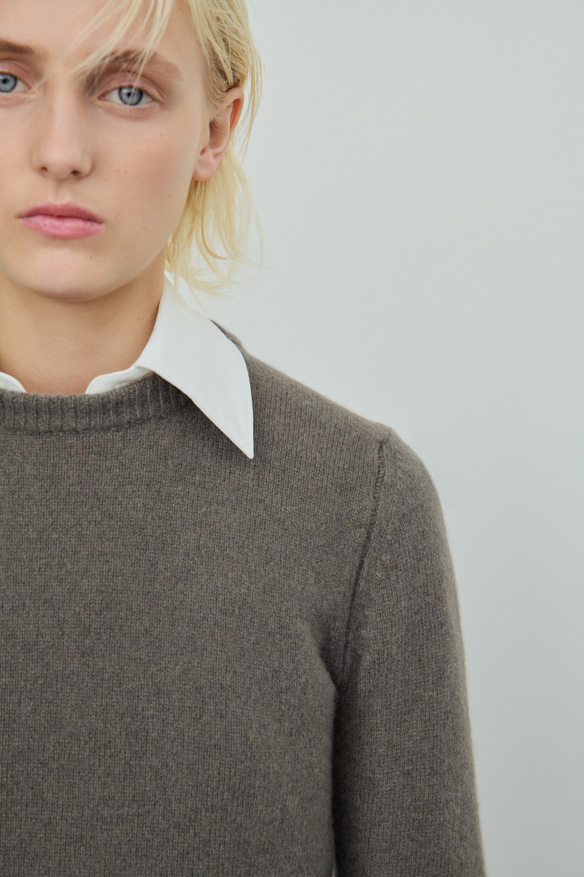 CASHMERE WOOL BLEND JUMPER — Cement