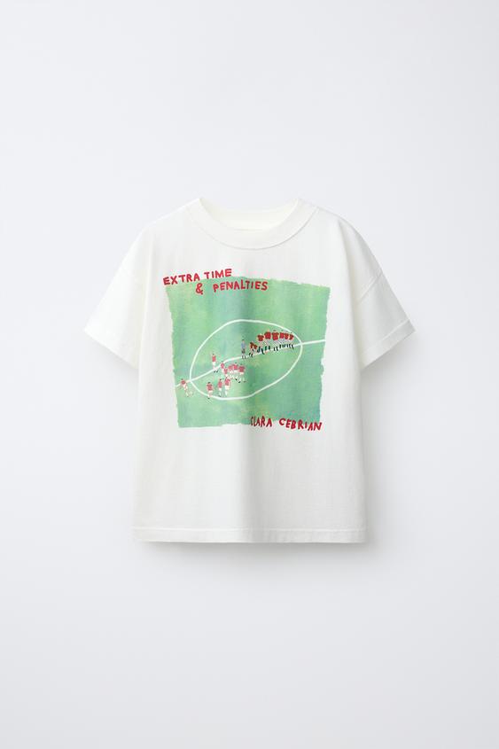 CAMISETA ESTAMPADO CLARA CEBRIAN © - Blanco de Zara - Imagen 0