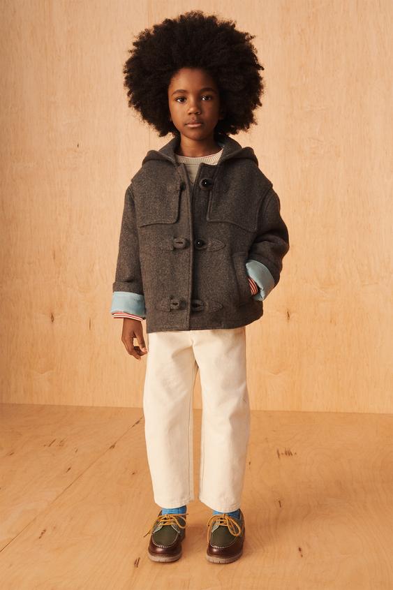 ABRIGO TRENCA ALAMARES CON LANA LIMITED EDITION - Gris de Zara - Imagen 0