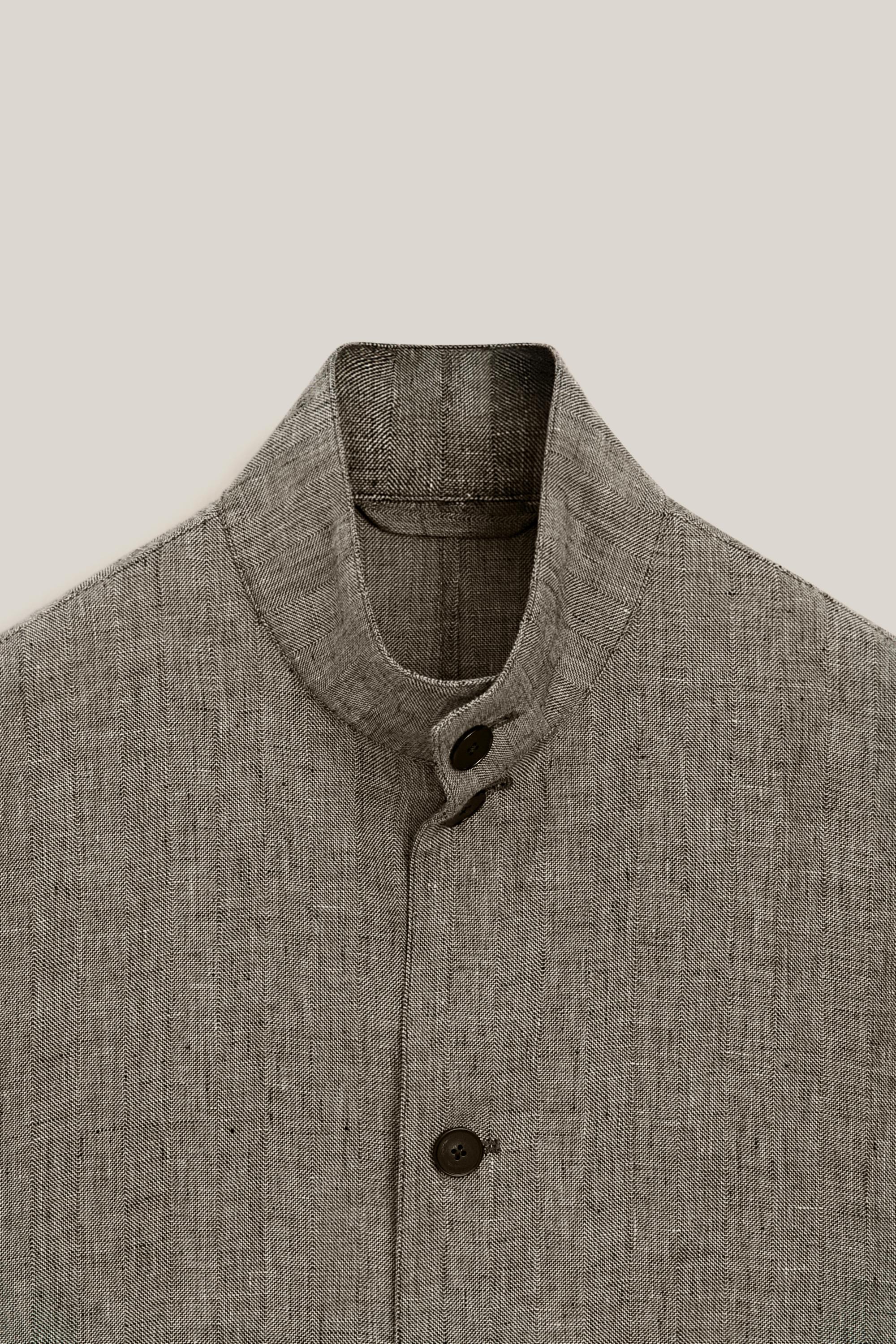 Blouson bomber à chevrons en lin - LIMITED EDITION