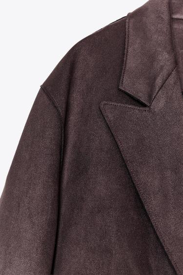 VESTE EFFET DAIM - Marron de Zara - Image 7