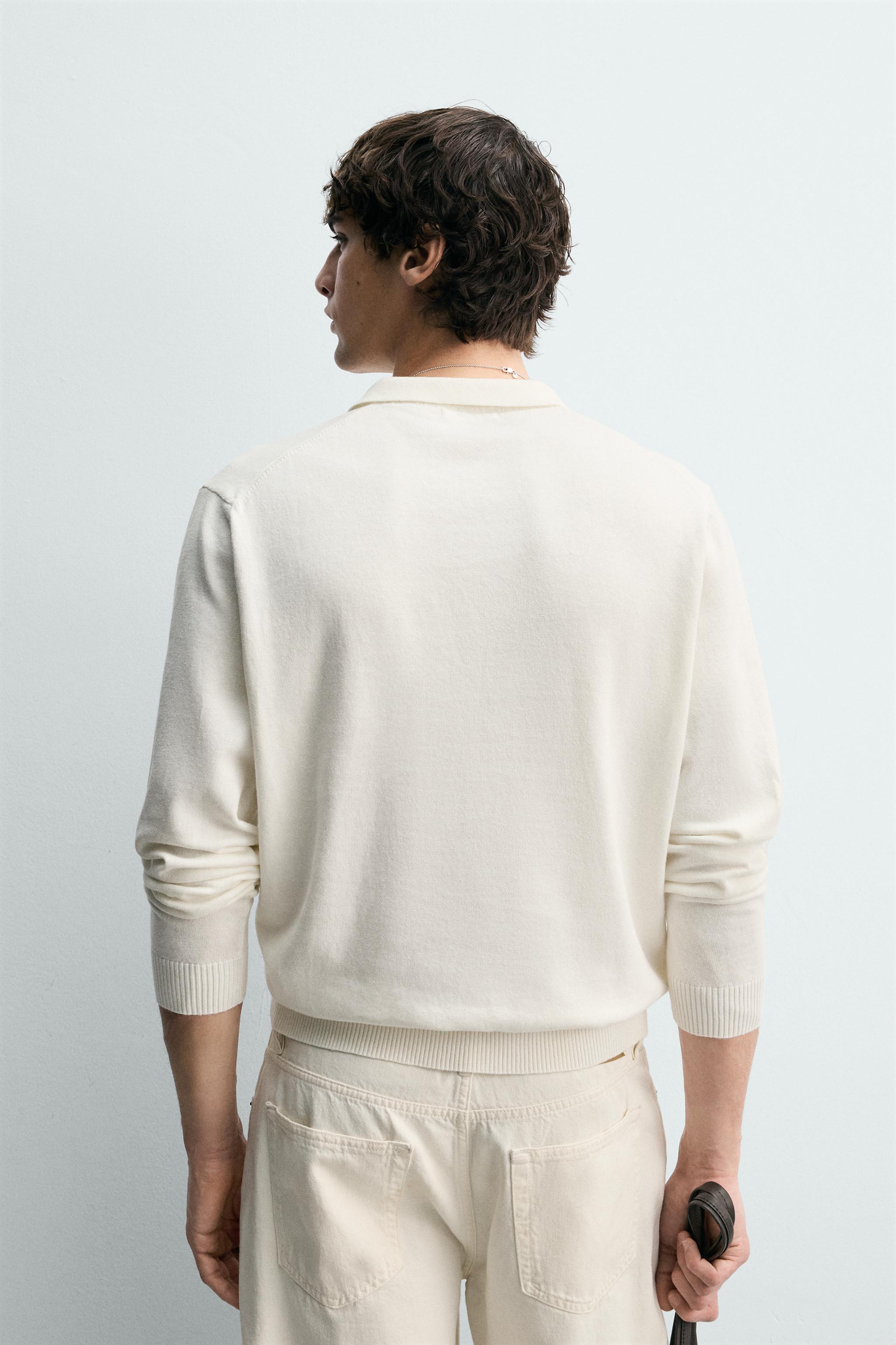 COTTON LINEN BLEND KNIT POLO SHIRT
