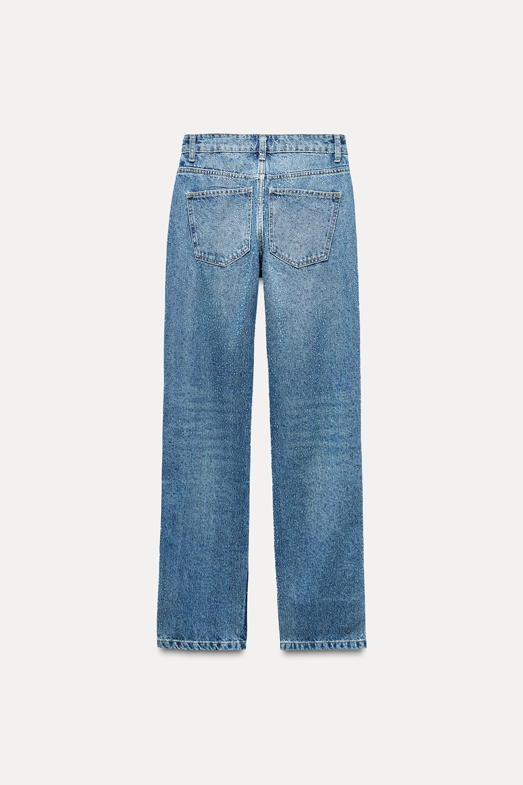 MID WAIST SHIMMER JEANS ZW COLLECTION - Blue | ZARA United States