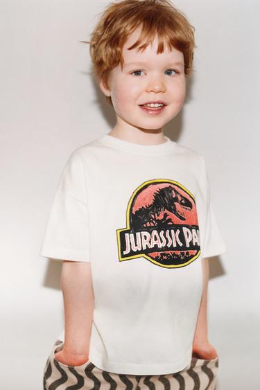 Zara JURASSIC PARK© X DYLAN´S T-SHIRT CLUB X ZARA ILLUSTRATED T-SHIRT - White