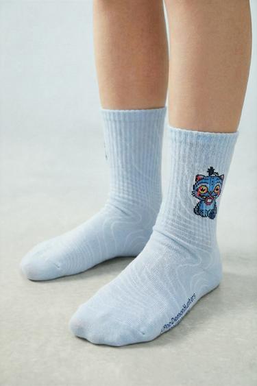 2-PACK OF KPOP DEMON HUNTERS™ NETFLIX © MID-WAIST SOCKS - Ecru / Blue by Zara