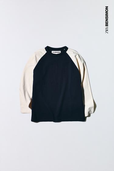 ΜΠΛΟΥΖΑ ΜΕ ΜΑΝΙΚΙ ΡΕΓΚΛΑΝ BENSIMON ® X ZARA - Μπλε του Zara