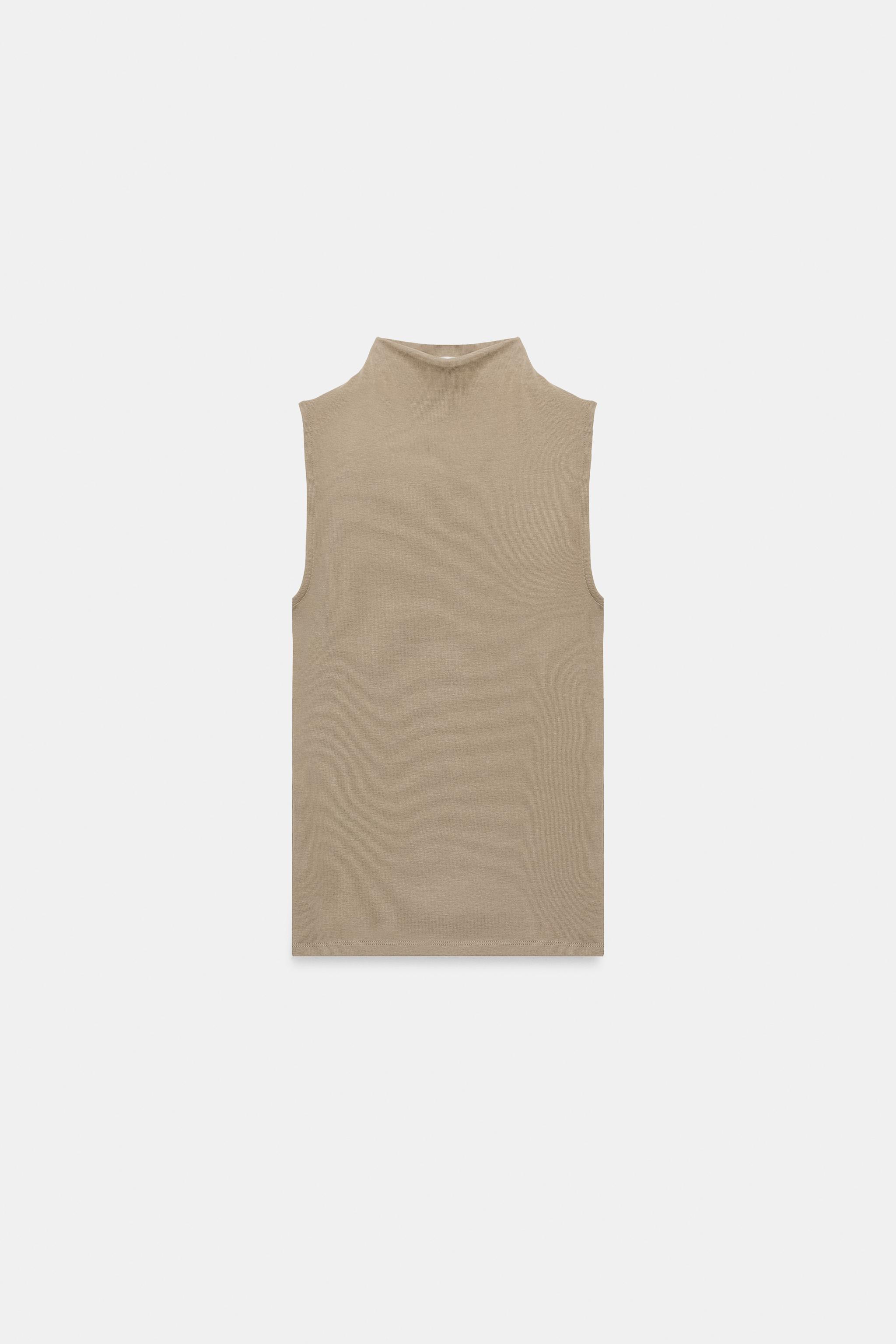 SLEEVELESS TOP — Brown / Taupe
