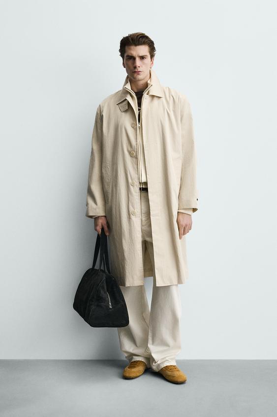 Zara Herren-Trenchcoat (Regular Fit, zweireihig, Schwarz) für unschlagbare 19,99 € statt 99,95 €!