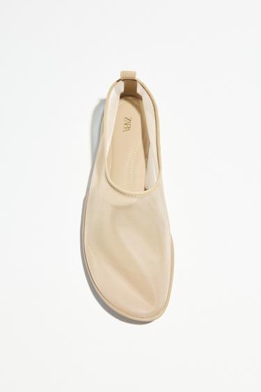 MESH BALLERINAS - Beige by Zara