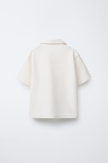RUSTIC TOWELLING EFFECT BOWLING SHIRT - Ecru by Zara - Image 1