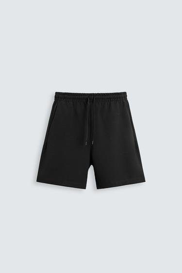 TECHNICAL INTERLOCK BERMUDA SHORTS - Black by Zara
