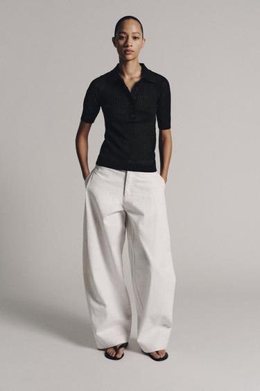 POLO PUNTO SEMITRANSPARENTE - Negro de Zara - Imaxe 0
