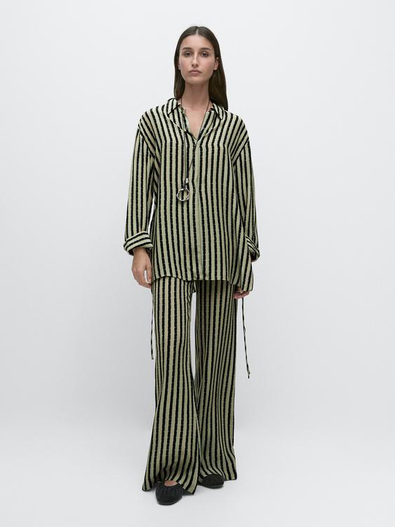 Striped flowing shirt