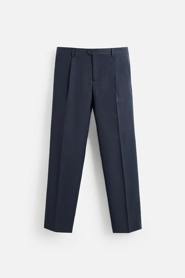 WOOL SUIT TROUSERS - Blue / Steel by Zara
