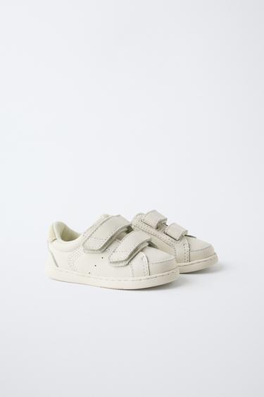 КОЖАНЫЕ КРОССОВКИ С РЕМЕШКАМИ BAREFOOT — Белый от Zara