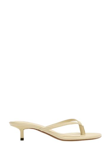 DOUBLE-STRAP HIGH-HEEL SANDALS - Vanilla Yellow by Zara