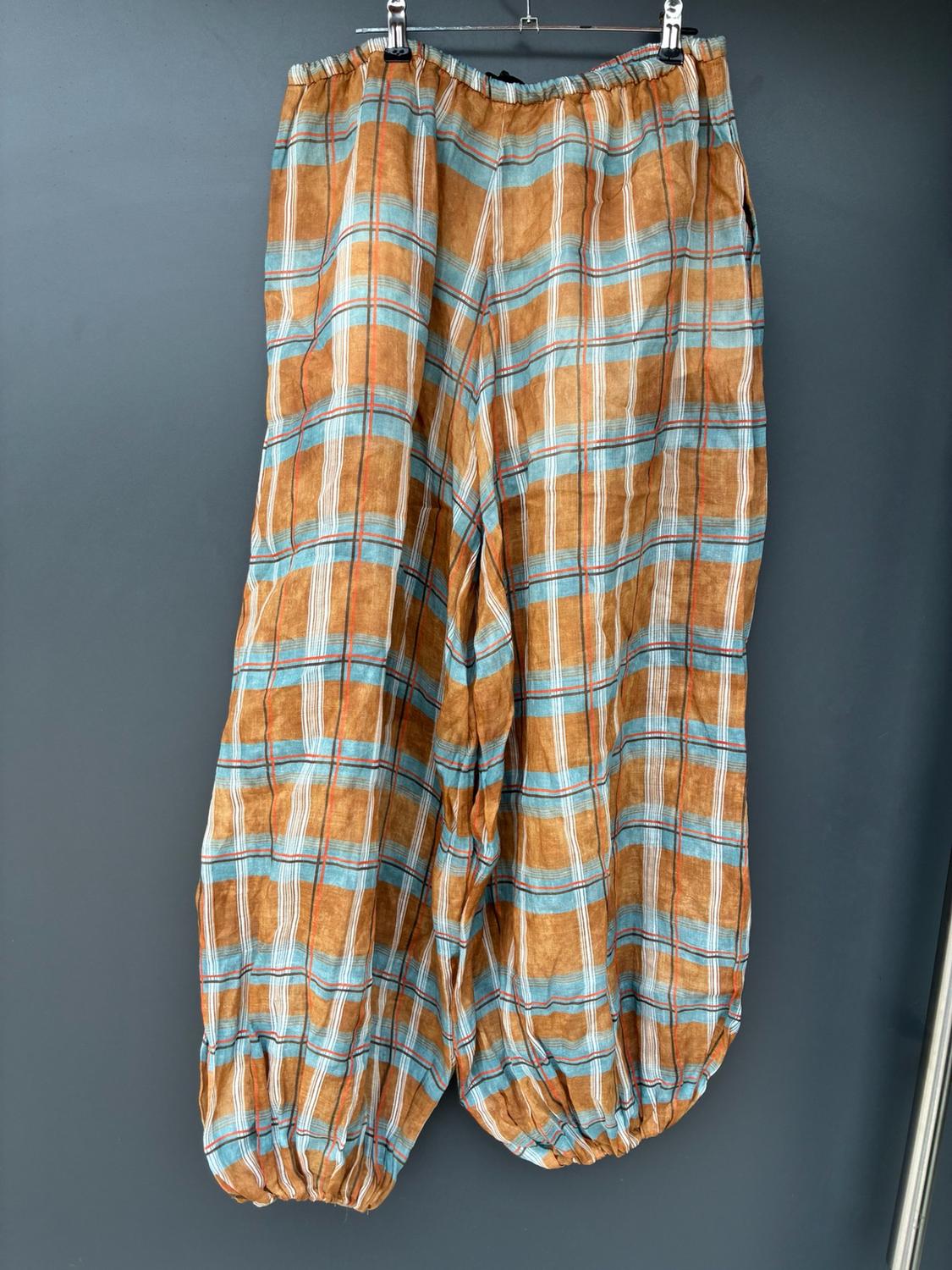 ZW COLLECTION RAMIE CHECK BALLOON TROUSERS - Image 4